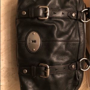 Fossil black leather bag
